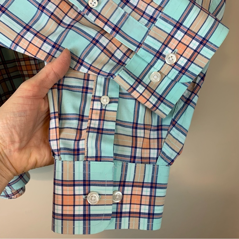 JoS A Banks Travelers Collection Plaid Button Up Dress Shirt - Picture 7 of 15